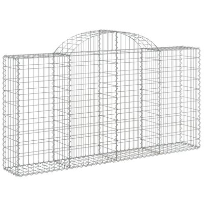 vidaXL Arched Gabion Baskets 4 pcs 78.7"x11.8"x39.4"/47.2" Galvanized Iron