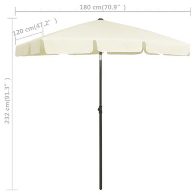 vidaXL Beach Umbrella Sand Yellow 70.9"x47.2"