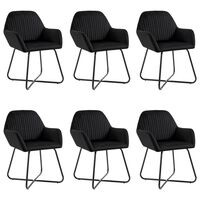 vidaXL Dining Chairs 6 pcs Black Velvet