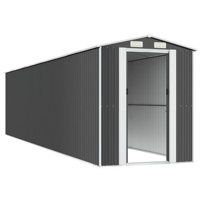 vidaXL Garden Shed Anthracite 75.6"x336.6"x87.8" Galvanized Steel