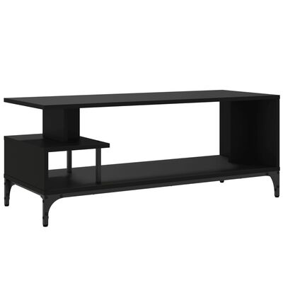 vidaXL TV Stand Black 40.2"x15.7"x16.1" Engineered Wood and Powder-coated Steel