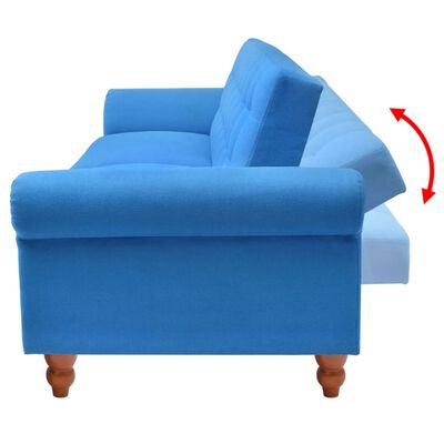 vidaXL Convertible Sofa Bed Fabric Blue