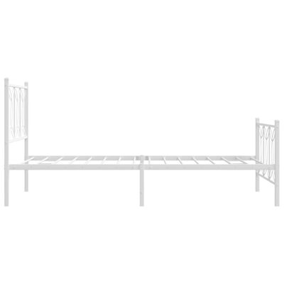 vidaXL Metal Bed Frame without Mattress with Footboard White 39.4"x78.7"