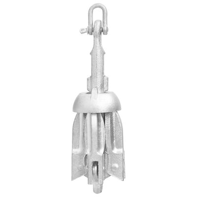 vidaXL Folding Anchor with Rope Silver 1.5 lb Malleable Iron