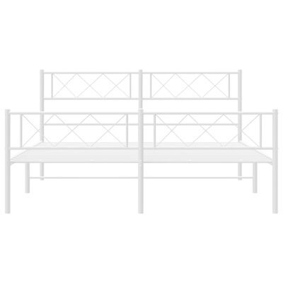 vidaXL Metal Bed Frame without Mattress with Footboard White 59.1"x78.7"