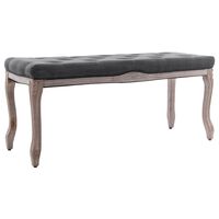 vidaXL Bench Linen Solid Wood 43.3" x 15" x 18.9" Dark Gray