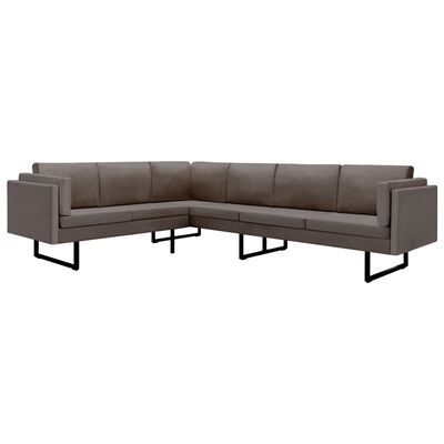 vidaXL Corner Sofa Taupe Fabric