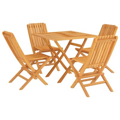 vidaXL 5 Piece Patio Dining Set Solid Wood Teak