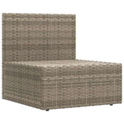 vidaXL 6 Piece Patio Lounge Set with Cushions Gray Poly Rattan