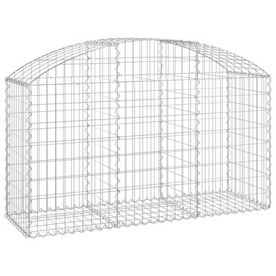 vidaXL Arched Gabion Basket 59.1"x19.7"x31.5"/39.4" Galvanized Iron