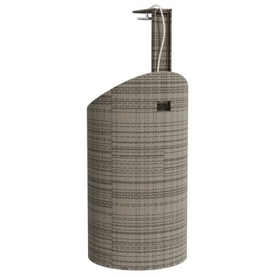 vidaXL Outdoor Shower Gray 39.4"x39.4"x95.1" Poly Rattan and Acacia Wood