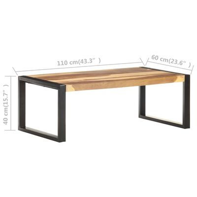 vidaXL Coffee Table 43.3"x23.6"x15.7" Solid Wood