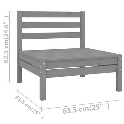 vidaXL 6 Piece Patio Lounge Set Gray Solid Pinewood