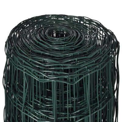 vidaXL Euro Fence Steel 82ftx2.6ft Green