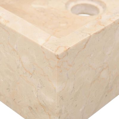 vidaXL Sink 17.7"x11.8"x4.7" Marble High Gloss Cream