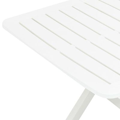 vidaXL Folding Patio Table White 31.1"x28.3"x27.6" Plastic