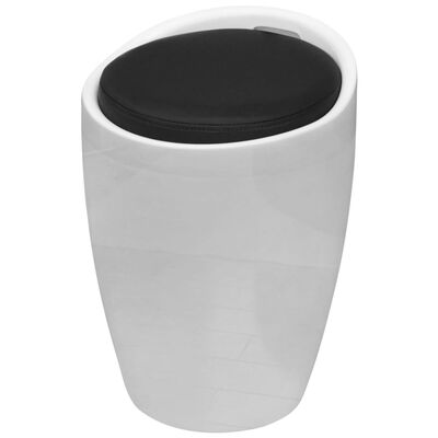 vidaXL Stool White and Black Faux Leather