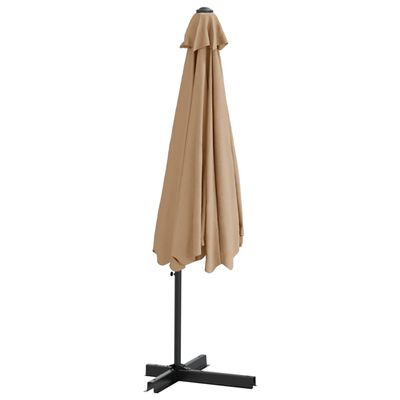 vidaXL Garden Parasol with Steel Pole 118.1" Taupe