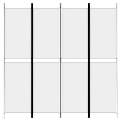 vidaXL 4-Panel Room Divider White 78.7"x78.7" Fabric