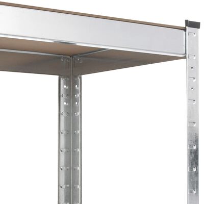 vidaXL 5-Layer Work Table with Shelves Silver Steel&Engineered Wood