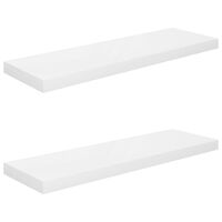 vidaXL Floating Wall Shelves 2 pcs High Gloss White 31.5"x9.3"x1.5" MDF