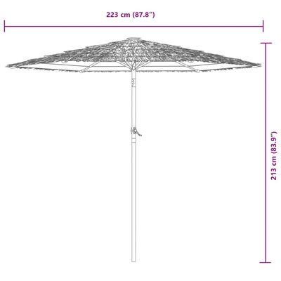 vidaXL Garden Parasol with Steel Pole Brown 87.8"x87.8"x83.9"