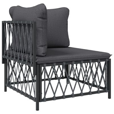 vidaXL 5 Piece Patio Lounge Set with Cushions Anthracite Steel