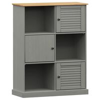 vidaXL Bookcase VIGO Gray 35.4"x13.8"x45.1" Solid Wood Pine