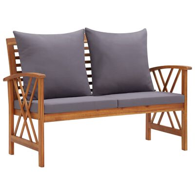 vidaXL 5 Piece Patio Lounge Set with Cushions Solid Acacia Wood