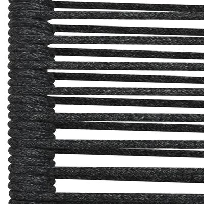 vidaXL 9 Piece Patio Dining Set Cotton Rope and Steel Black