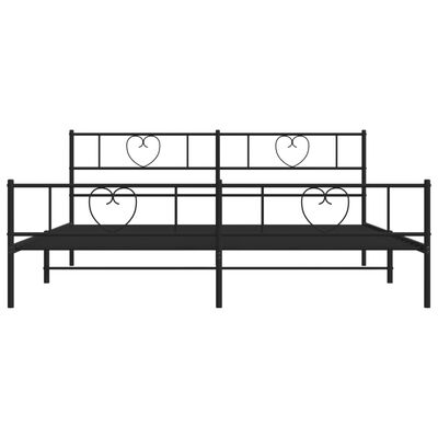 vidaXL Metal Bed Frame without Mattress with Footboard Black 72"x83.9"