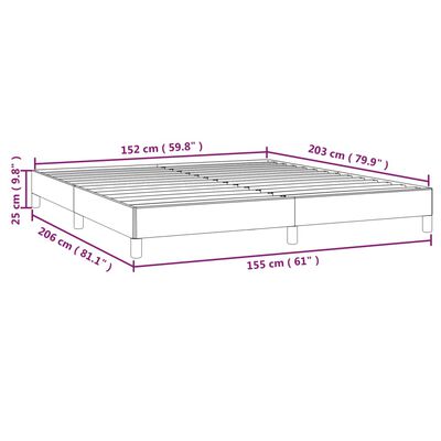 vidaXL Bed Frame without Mattress Dark Gray 59.8"x79.9" Queen Fabric