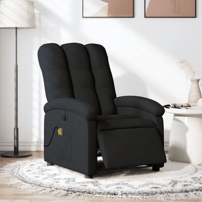 vidaXL Electric Massage Recliner Chair Black Fabric