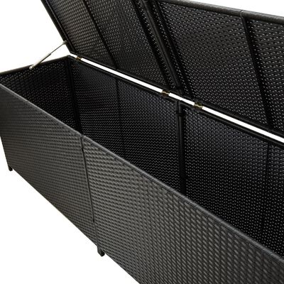 vidaXL Patio Storage Box Poly Rattan 78.7"x19.6"x23.6" Black