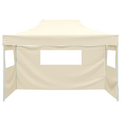 vidaXL Professional Folding Party Tent with 3 Sidewalls 9.8'x13.1' Steel Cream