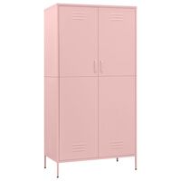 vidaXL Wardrobe Pink 35.4"x19.7"x70.9" Steel