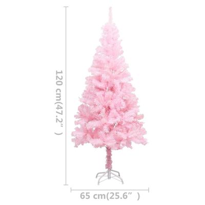 vidaXL Artificial Pre-lit Christmas Tree with Ball Set Pink 47.2" PVC