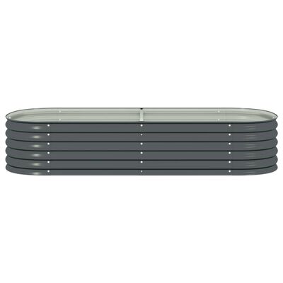 vidaXL Garden Raised Bed 94.5"x31.5"x17.3" Galvanized Steel Gray