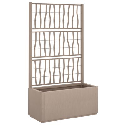 vidaXL Garden Planter with Trellis Light Brown 31.5"x14.2"x55.1" PP