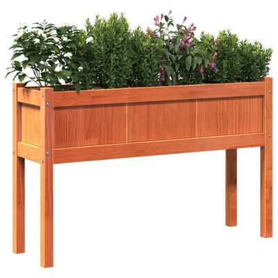 vidaXL Garden Planters 2 pcs with Legs Wax Brown Solid Wood Pine