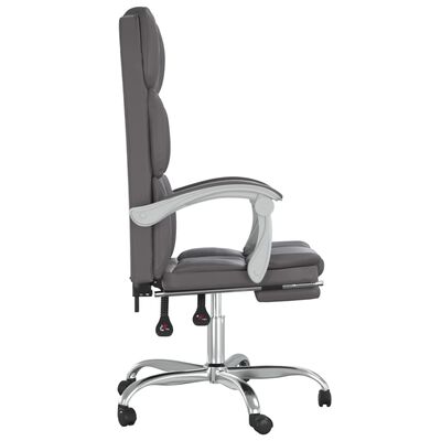 vidaXL Reclining Office Chair Gray Faux Leather