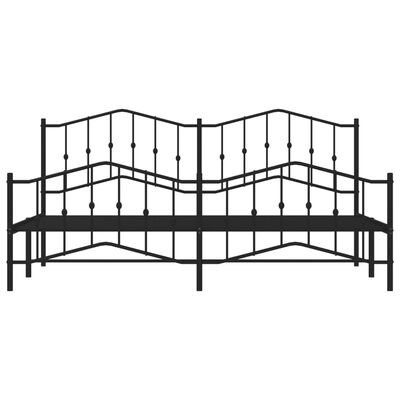 vidaXL Metal Bed Frame without Mattress with Footboard Black 76"x79.9"