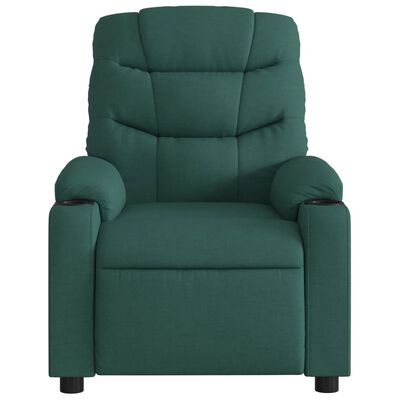 vidaXL Massage Recliner Chair Dark Green Fabric