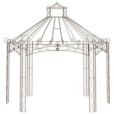 vidaXL Garden Pavilion Antique Brown 157.5"x101.6"x148.8" Iron