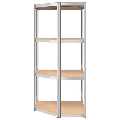 vidaXL 4-Layer Shelves 3 pcs Silver Steel&Engineered Wood