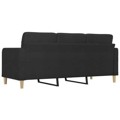 vidaXL 3-Seater Sofa Black 70.9" Fabric