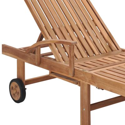 vidaXL Sun Loungers 2 pcs Solid Teak Wood