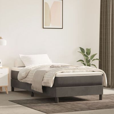 vidaXL Pocket Spring Bed Mattress Dark Gray 39.4"x79.9"x7.9" Twin XL Velvet