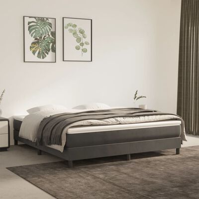 vidaXL Bed Frame Dark Gray 72"x83.9" California King Velvet