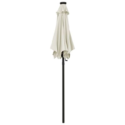 vidaXL Garden Parasol with LED Lights Sand 78.7"x83.1" Aluminum